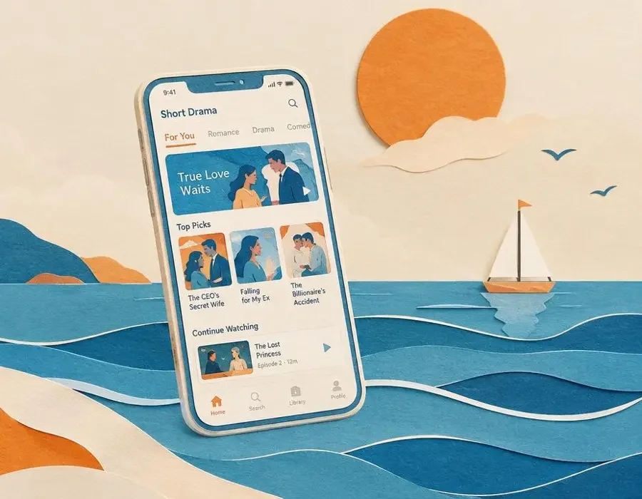 禁果短剧新剧 App 界面插画展示